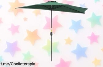 Sombrilla Outsunny resistente y práctica que se abre con manivela, un ofertón impresionante para disfrutar del sol y la lluvia, ¡no dejes escapar esta oportunidad única!