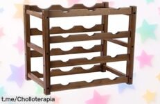 Soporte de madera para botellas Fonowx, organiza tus espacios con estilo y lleva la elegancia a tu hogar. ¡Aprovecha esta oportunidad única antes que se agote!