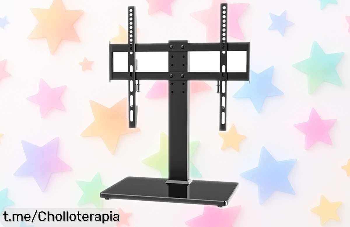 Soporte universal de sobremesa para pantallas de 27 a 55”, fácil montaje y ajuste, ¡una locura en precio que te hará disfrutar tus momentos!