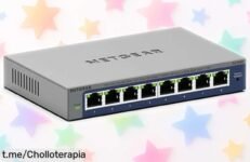 Switch de 8 puertos Netgear GS108E a precio regalado, con montaje en pared o mesa para conectar todo rápido y seguro; ¡apúntate antes que se agote esta oferta increíble!