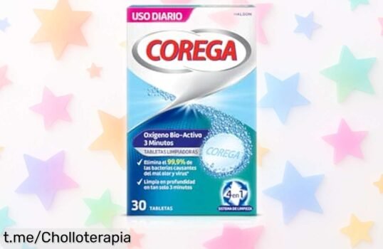 Tabletas Corega Oxígeno BioActivo para prótesis: limpieza rápida en 3 minutos, elimina manchas y bacterias a un precio de ganga que no te dejará indiferente. ¡Hazte con ellas ya!