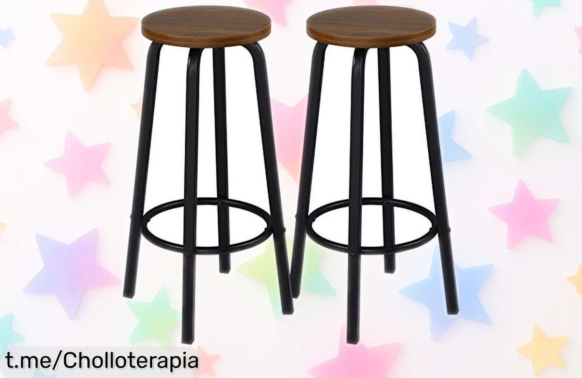 Taburetes altos de bar WOLTU, pack de 2 a precio loco: estructura increíble y sin ruidos para disfrutar al máximo en tu cocina o salón. ¡No te lo puedes perder!
