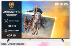 Tele 40” Philips Ambilight 40PQS6901 con QLED y Dolby Atmos: ¡Chollo de imagen espectacular a precio loco que hará vibrar tus noches de cine en casa!
