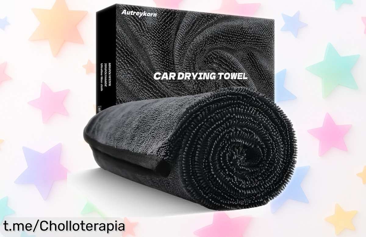 Toalla de microfibra XXL Autreykorn: ¡ofertón que no se repetirá! Deja tu coche reluciente sin rayas en un instante, aprovecha esta oportunidad y atrapa la limpieza perfecta.