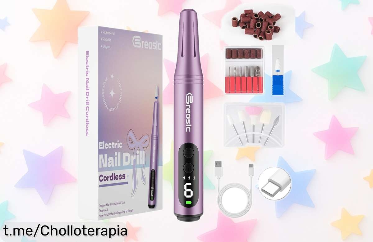 Torno para uñas profesional 35000 RPM con kit 12 en 1 a precio de ganga, ¡dale vida a tu manicura y pedicura casera antes que se agote!