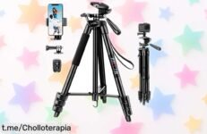 Trípode JOILCAN 137 cm, el ofertón que necesitas para tus fotos y vídeos: cabezal giratorio 360° y fácil de ajustar. ¡No te quedes sin tu chollo!