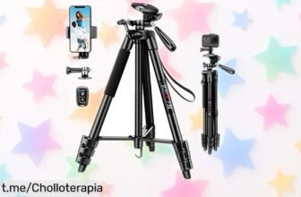 Trípode JOILCAN 137 cm, el ofertón que necesitas para tus fotos y vídeos: cabezal giratorio 360° y fácil de ajustar. ¡No te quedes sin tu chollo!
