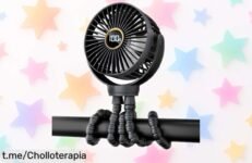 Ventilador recargable TUNISE para cochecito que gira 360° y silencia el calor, un ofertón que tu bebé no puede dejar pasar ¡Compralo ya y disfruta del frescor!