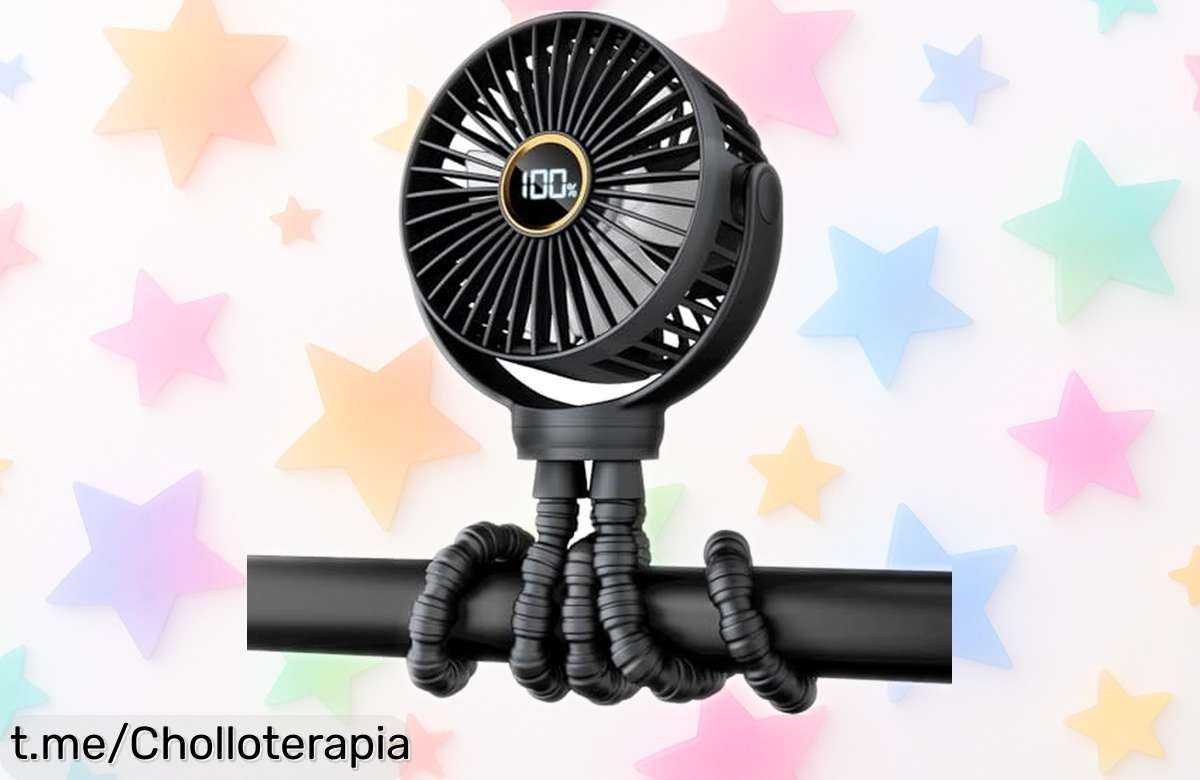 Ventilador recargable TUNISE para cochecito que gira 360° y silencia el calor, un ofertón que tu bebé no puede dejar pasar ¡Compralo ya y disfruta del frescor!