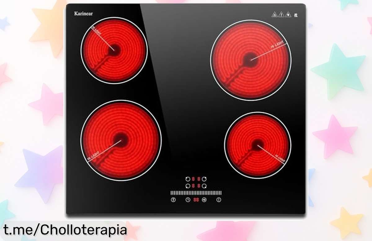 Vitrocerámica de 4 fuegos Karinear: Un chollazo con control deslizante y función pausa, perfecta para cocinar a tu ritmo y hacer disfrutar en cada plato. ¡Aprovecha ya esta oferta única!