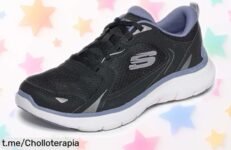Zapatillas Skechers Flex Appeal 5.0 Retro Rush a precio loco: ¡frescas, cómodas y con amortiguación increíble! No te quedes sin las tuyas, corre antes que se agoten.