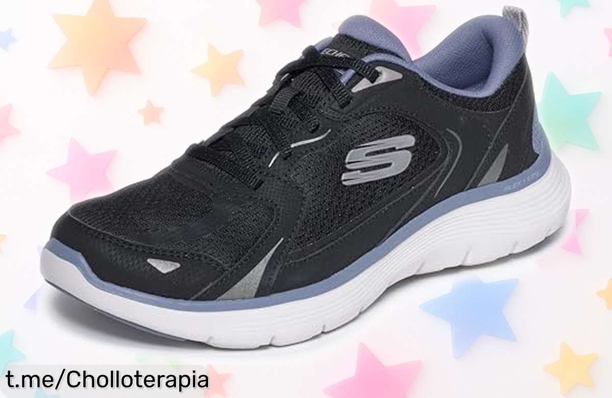 Zapatillas Skechers Flex Appeal 5.0 Retro Rush a precio loco: ¡frescas, cómodas y con amortiguación increíble! No te quedes sin las tuyas, corre antes que se agoten.