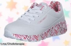 Zapatillas Skechers UNO LITE LOVELY LUV para niñas, ligeras y con un diseño encantador a un precio de escándalo que se agota rápido, ¡no esperes más para deslumbrar!