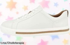 Zapatillas blancas de piel Clarks Un Maui Lace, ¡súper resistentes y con un precio que te dejará boquiabierto! No dejes pasar esta oferta increíble.