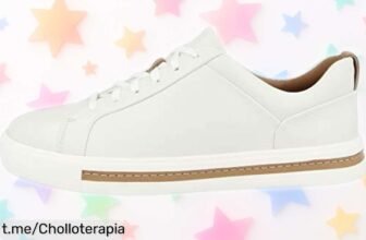 Zapatillas blancas de piel Clarks Un Maui Lace, ¡súper resistentes y con un precio que te dejará boquiabierto! No dejes pasar esta oferta increíble.