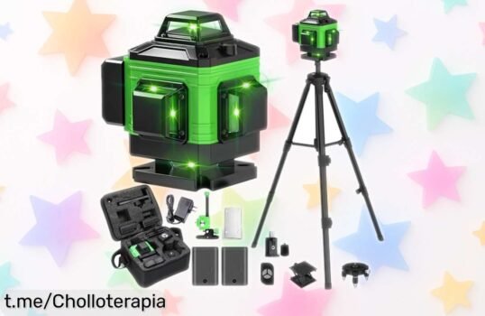 Nivel láser autonivelante 360º con control remoto y 16 líneas, ¡ofertón brutal para medir con precisión sin complicaciones! Aprovecha este precio loco antes de que se acabe.