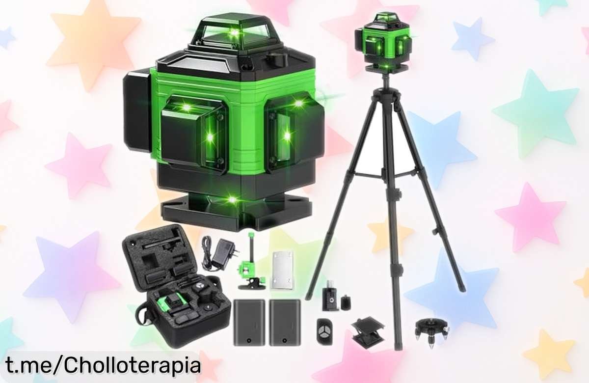 Nivel láser autonivelante 360º con control remoto y 16 líneas, ¡ofertón brutal para medir con precisión sin complicaciones! Aprovecha este precio loco antes de que se acabe.