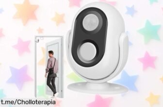 Timbre de puerta con sensor de movimiento que gira 360º y te recibe: ¡aprovéchalo ahora, este chollo no se repite!
