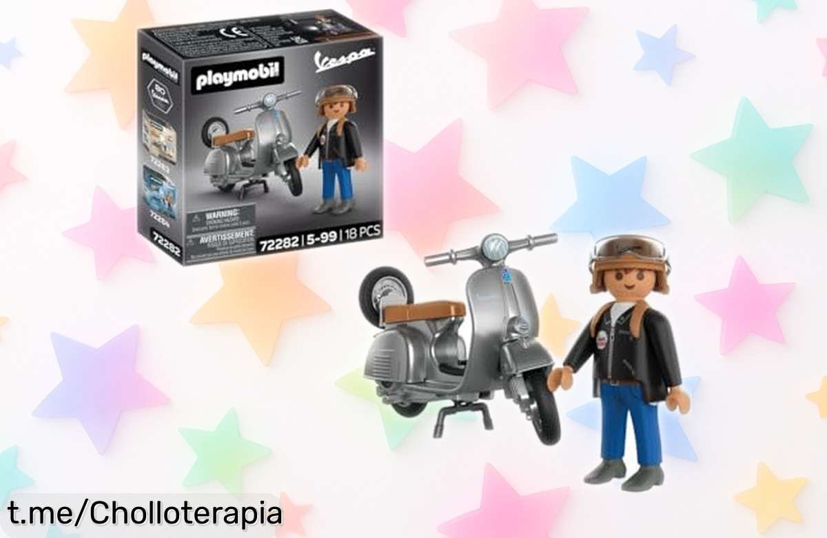 Vespa 80.º Aniversario de PLAYMOBIL: Hazte con este pack retro único que incluye ruedas de repuesto y pegatinas exclusivas a un precio increíble ¡No te lo pierdas!