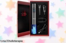 Abridor eléctrico de botellas de vino Flauno: la manera más rápida y fácil de disfrutar tu vino favorito en tan solo 6 segundos. ¡No te lo pierdas, este ofertón es para ti!