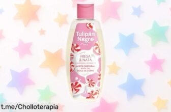 Aceite corporal de fresa y nata Tulipán Negro que transforma tu piel en pura suavidad, ¡aprovéchate de este precio loco antes de que se agote!