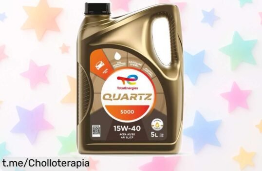 Aceite de motor 15W40 TOTAL Quartz 5000, ¡rebajado y listo para mantener tu máquina en plena forma! No pierdas esta oportunidad única de proteger tu motor.