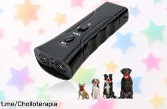 Ahuyentador ultrasónico para perros con linterna LED: controla los ladridos sin dolor y disfruta de un precio de ganga en esta oferta limitada, no te lo pierdas.