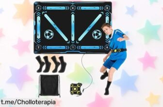 Alfombrilla de entrenamiento de fútbol 90 x 60 cm con calcetines y cinturón ajustable, ¡mejora tus habilidades mientras te diviertes! No te quedes sin este chollazo antes que se agote.