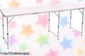 Amplia y resistente mesa plegable de camping Gerimport ZEUS ALU: ¡un chollazo lista para hacer cada comida al aire libre inolvidable! No te quedes sin ella.