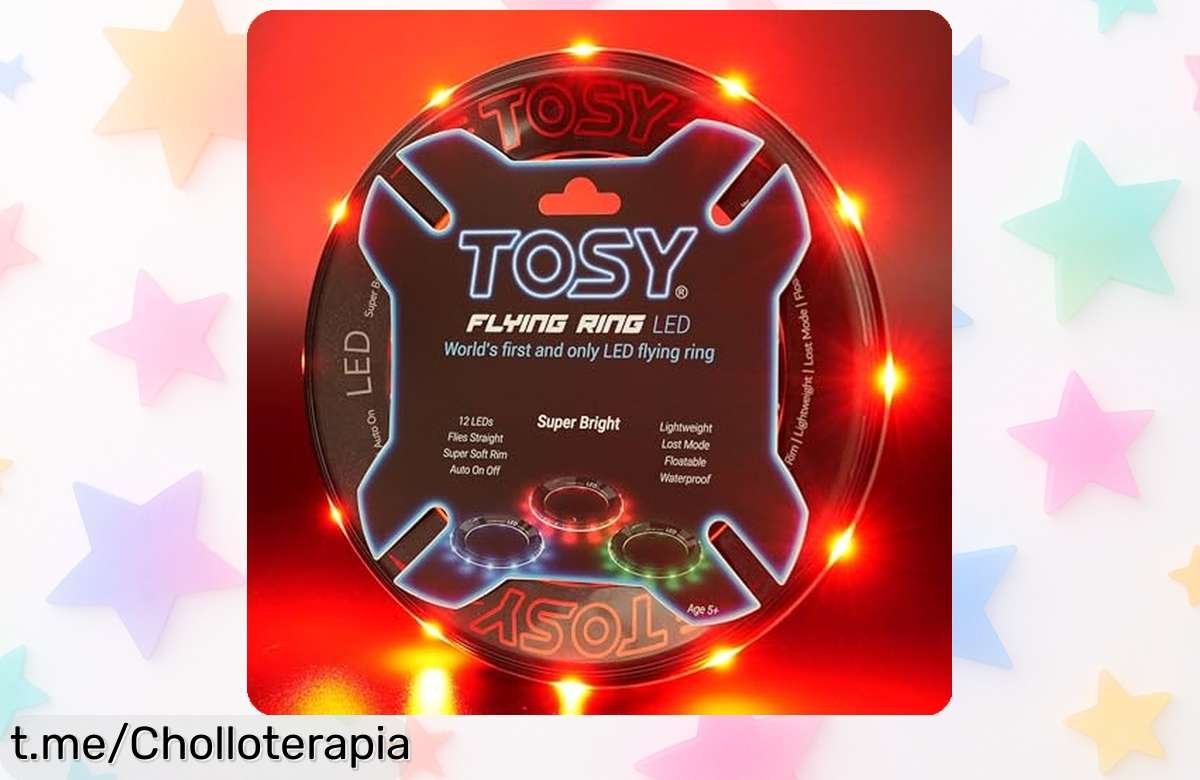 Anillo volador luminoso TOSY Flying Ring, ¡ahora a precio de ganga! Diviértete en la piscina o playa con 12 LED brillantes y acceso al juego automático. ¡No te quedes sin el tuyo!
