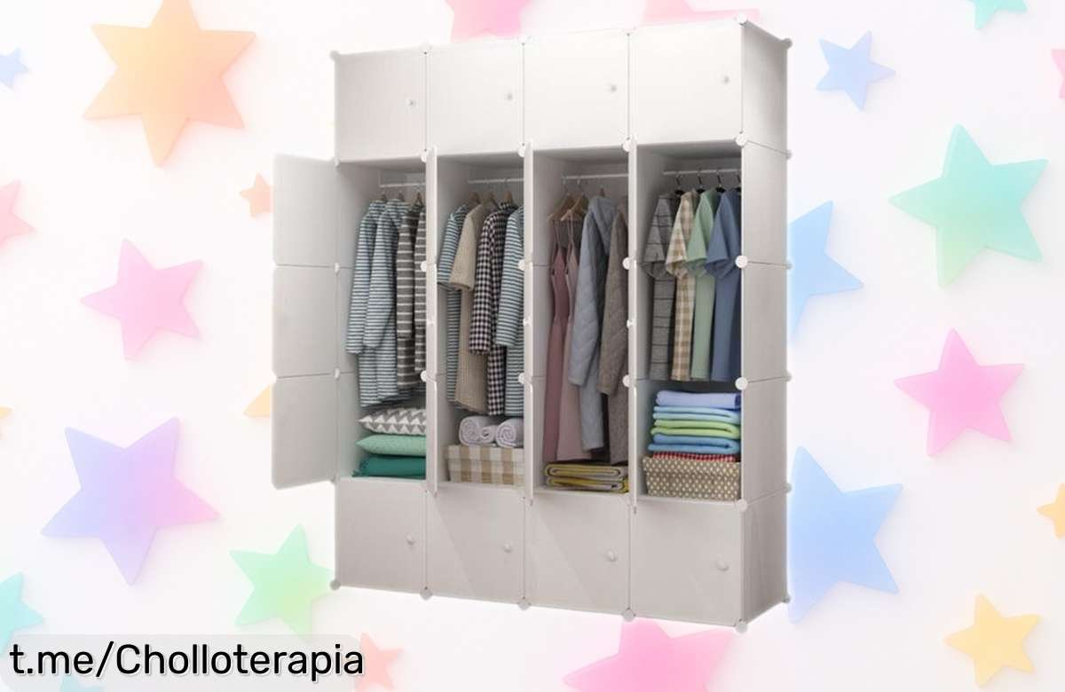 Armario modular XOKOTAKI: organiza tu ropa, maximiza el espacio y aprovecha este chollo increíble para darle un toque único a tu dormitorio. ¡No te quedes sin él!