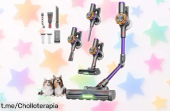 Aspiradora sin cable DyMona V18Pro con brazo flexible, succión potente y luces verdes: aprovecha el precio rebajado y haz que tu hogar brille en minutos. ¡No te quedes sin ella!