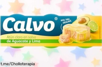 Atún claro en salsa de aguacate y lima Calvo, ¡pack de 3 latas a un precio rebajado! Disfruta del sabor fresco y cremoso que alegrará tus ensaladas. ¡No te quedes sin este super chollo!