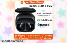 Auriculares inalámbricos Redmi Buds 6 Play de Xiaomi con audio crystalino y AI: ¡aplica el cupón y llévate este chollazo antes que se agoten!