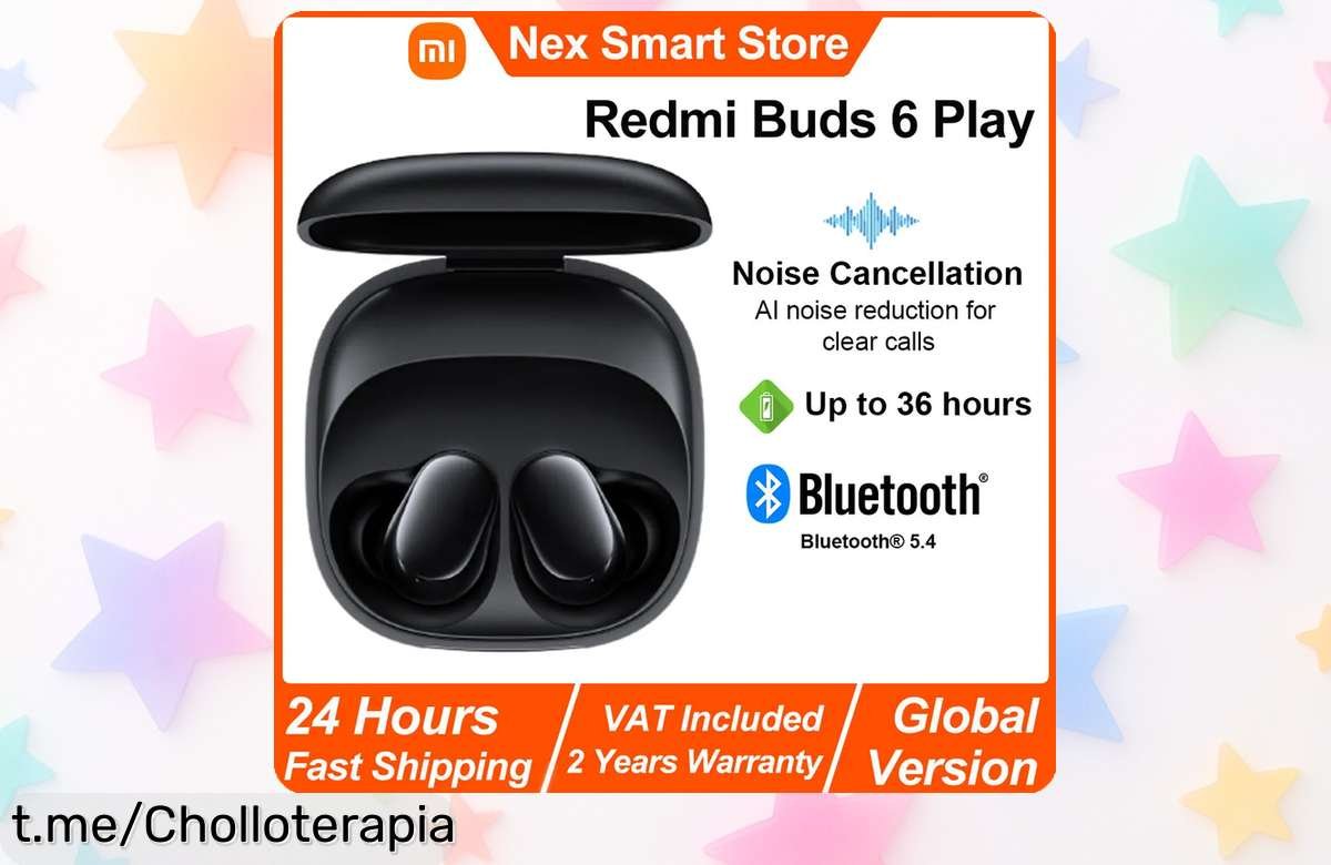 Auriculares inalámbricos Redmi Buds 6 Play de Xiaomi con audio crystalino y AI: ¡aplica el cupón y llévate este chollazo antes que se agoten!