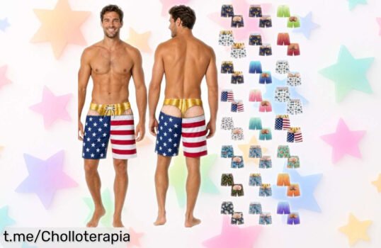 Bañador de hombre Broma Cheeky Commando con efecto piernas peludas, super oferta que hará reír a todos en la playa ¡No te lo pierdas por un precio loco!