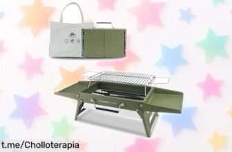 Barbacoa de carbón portátil y plegable Charmline 35: la opción perfecta para tus escapadas al aire libre a un precio increíble, ¡cocina para 13 personas sin complicaciones!