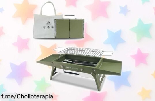 Barbacoa de carbón portátil y plegable Charmline 35: la opción perfecta para tus escapadas al aire libre a un precio increíble, ¡cocina para 13 personas sin complicaciones!
