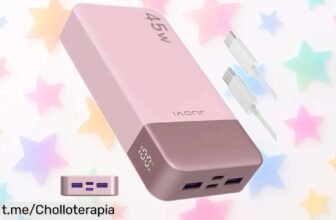 Batería externa JUOVI de 20.000 mAh, el chollazo tecnológico con carga rápida y pantalla LED que no te dejará sin batería, aprovecha esta rebaja ya y siente la tranquilidad de tener energía siempre a mano.