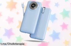 Batería externa Power Bank de 10.000 mAh, super chollo con carga rápida y cables integrados: nunca te quedes sin energía y mantén siempre tu día en movimiento.