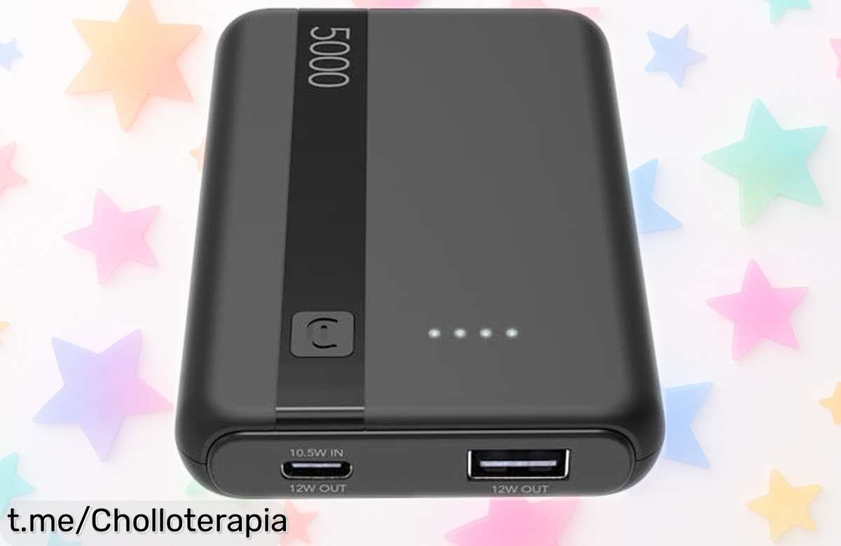 Batería externa de 5000 mAh Cellularline: super chollo compacto que carga 2 dispositivos y te dará energía extra siempre, ¡aprovéchalo antes que se acabe!