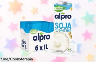 Bebida vegetal de soja Alpro, pack de 6 litros a precio loco: rica en calcio y vitaminas, ¡llévate el chollo perfecto para disfrutar sin lactosa ni gluten ya!