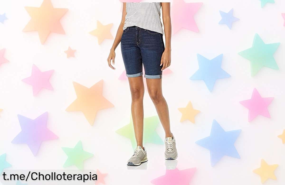 Bermudas vaqueras ajustadas de mujer Amazon Essentials a precio loco y con rebaja increíble: ¡dale un giro a tu armario antes de que se acaben!