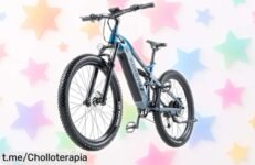 Bicicleta eléctrica de montaña KIMDYMA K1 con doble suspensión y 160 km de asistencia, ideal para tus aventuras: ¡no te pierdas este chollazo que cambiará tu forma de explorar!