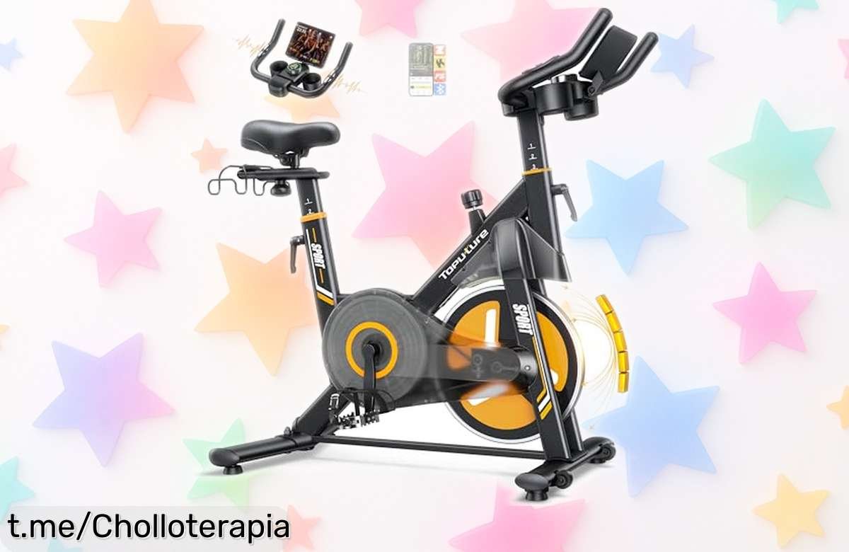 Bicicleta estática Toputure con 32 niveles y app, ¡aplica el cupón y aprovecha este chollazo para entrenar en casa antes de que se agote!