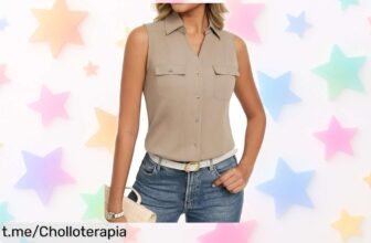 Blusa sin mangas de cuello en V Grace Karin, estilosa y versátil con caídas únicas: aprovecha este descuentazo que te hará brillar ¡Hazla tuya antes de que se acabe!