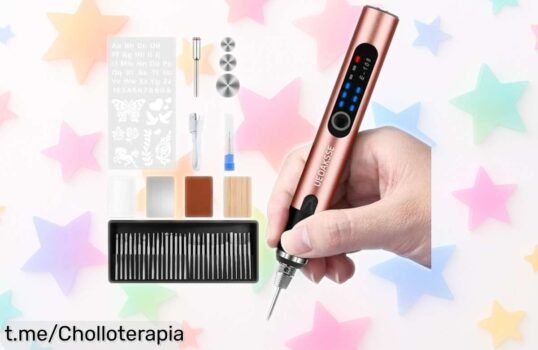 Bolígrafo de grabado inalámbrico UEOAKSSE, el kit completo con 60 accesorios a precio loco: crea joyas y personaliza todo lo que imagines ¡aprovecha esta oferta antes de quedarte sin él!