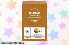 Bolsitas de cappuccino by Amazon: disfruta un café delicioso en 30 segundos, ¡un super chollo que no puedes dejar pasar! Dale sabor a tus momentos con cada taza.