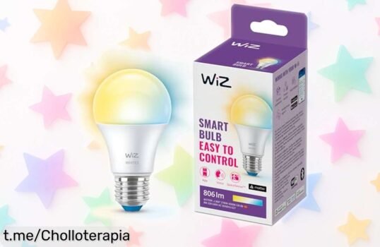 Bombilla inteligente WiZ Smart LED A60, la revolución luminosa que podrás controlar con tu voz y cambiar el ambiente de tu hogar sin moverte del sofá. ¡No te pierdas este super chollo!