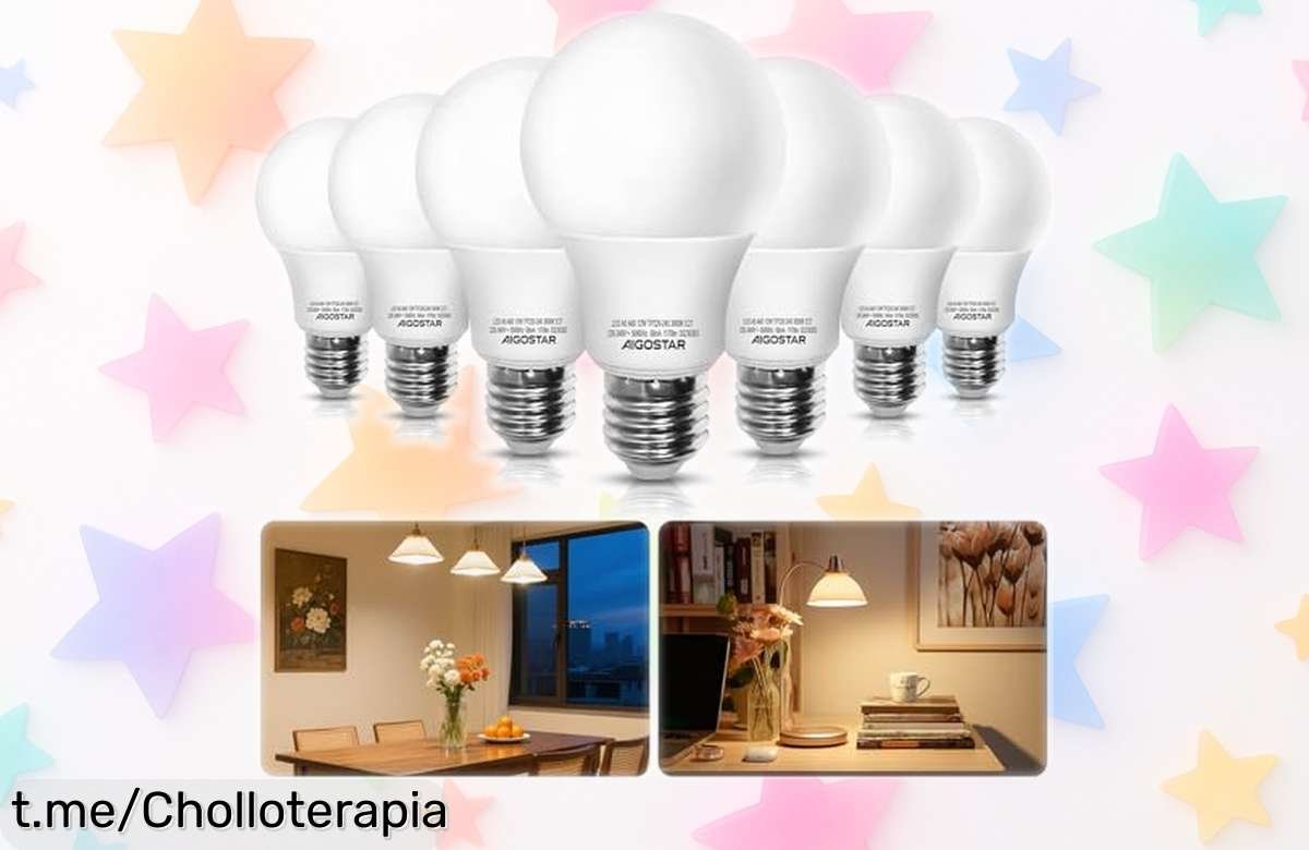 Bombillas LED E27 A60 Aigostar, 7 unidades de luz cálida y potente a un precio loco: ilumina tu hogar con este chollazo del que no querrás separarte.